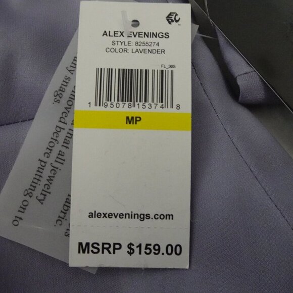 Alex Evenings Floral Trim Blouse Women's Petite Size MP Purple Wedding Guest - Picture 9 of 10